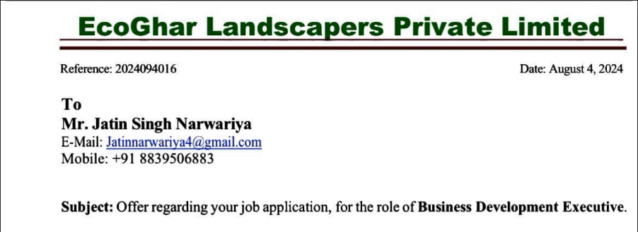 Job offer